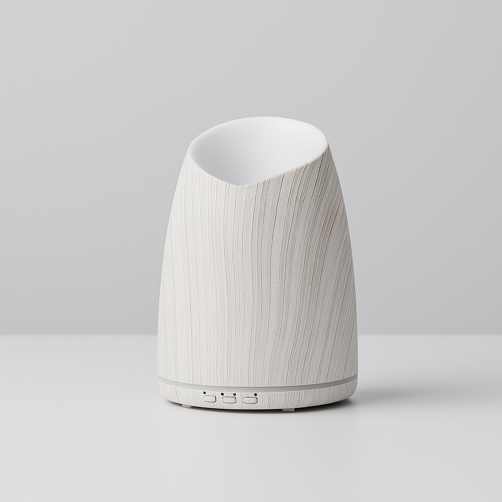 White textured diffuser on a gray background